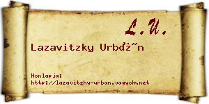 Lazavitzky Urbán névjegykártya