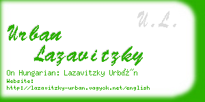 urban lazavitzky business card
